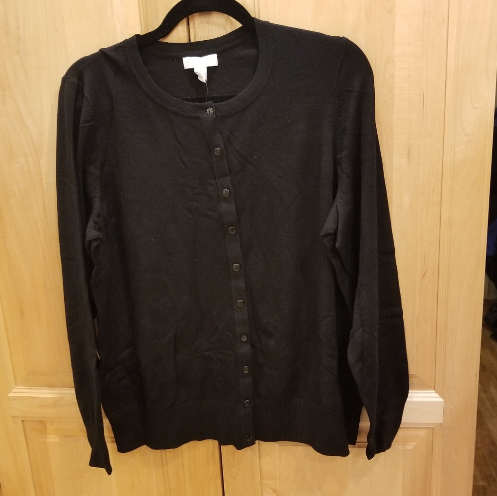 Charter Club Black Cardigan Sweater 0X NWT